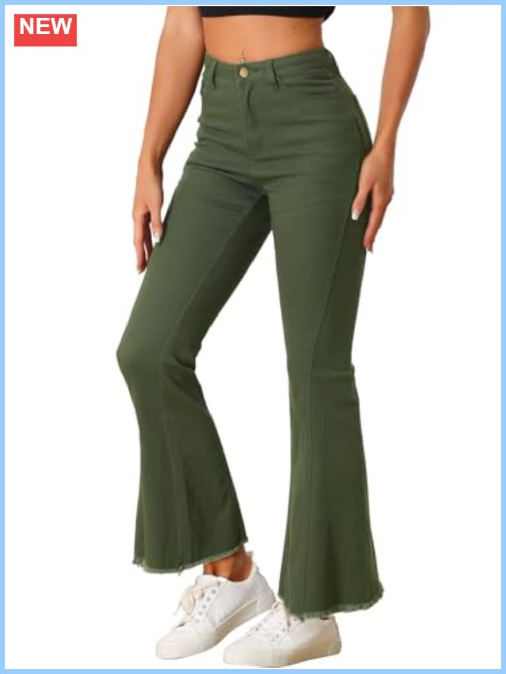 High Waisted Stretchy Denim Flare Bell Bottom Jeans
